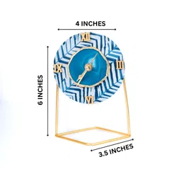 HOMEARTE Cotton Wall Clock Blue & White Printed Analogue Vintage Wall Clock-picture-21