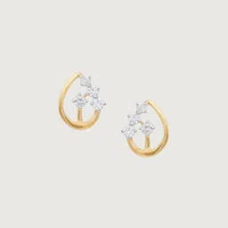 Mia by Tanishq 14 KT Gold Gleaming Teardrop Diamond Earrings - 1.269 g image 4