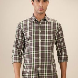Parx Tartan Checks Checked Spread Collar Pure Cotton Slim Fit Shirt-picture-34
