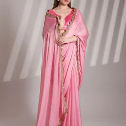 Mitera Sequinned Pure Chiffon Saree image 5