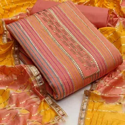 HERE&NOW Embellished Unstitched Dress Material-picture-20