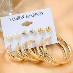 DressBerry Gold-Plated Alloy Hoop Earrings image 3