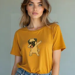 DressBerry Women Round Neck Regular Fit T-shirt-image-7