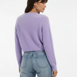 glitchez Round Neck Fleece Oversized Cardigan image 4