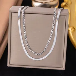 MYKI Silver-Plated Layered Necklace-image-87