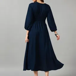 Femvy Gathered Or Pleated Fit & Flare Maxi Dress image 3