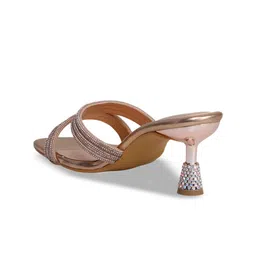 Shezone Women Embellished Square Toe Kitten Regular Mules Heels image 5