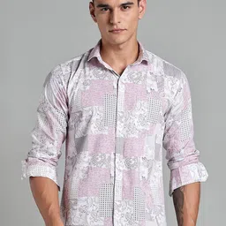 7TH LEGION Smart Fit Floral Printed Spread Collar Cotton Casual Shirt image 5