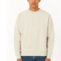 Moda Rapido Men Off White Fleece Pullover Sweatshirt image 1