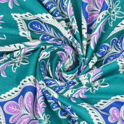 KD PRINTS Green & White Ethnic Motifs 180 TC Bedsheet with 2 Pillow Covers image 5