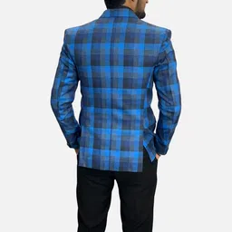 GARGIAN Master Cut Men Blue Checked Blazers image 2