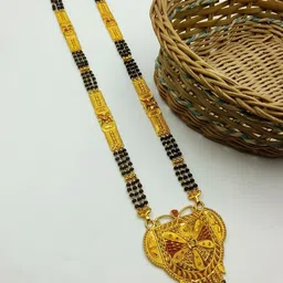 OM KRISHIV COLLECTION Gold-Plated Artificial Beads Mangalsutra image 1