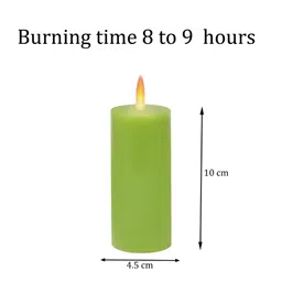 PEEPALCOMM Green & Purple 2 Pieces Pillar Candle image 4