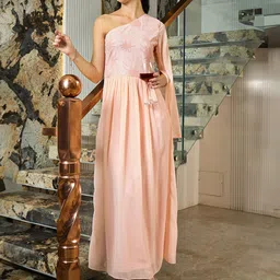 Shally Bhasin by Athena Women Embellished Slit Sleeves Georgette Fit & Flare Maxi Dress image 5