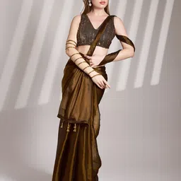 Mitera Organza Saree With Blouse Piece image 3