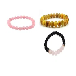 Divine souvenirs Set Of 3 Unisex Artificial Beaded Elasticated Bracelet-picture-47