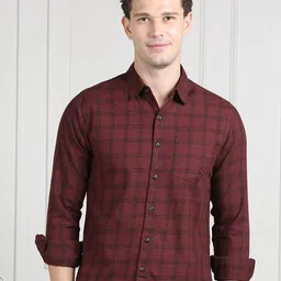 VALEN CLUB Men Premium Tartan Checks Spread Collar Slim Fit Casual Cotton Shirt-image-68