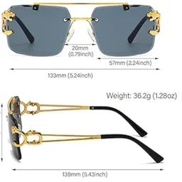 Fashion U Turn Unisex Square Sunglasses with UV Protected Lens AK_Lion Brown image 2