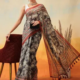 Silk Land Floral Ready to Wear Chanderi Saree-picture-33