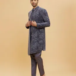 Twamev Men Embroidery Mirror Work Sherwani Set image 3