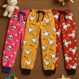CORTICA Boys Pack Of 3 Printed Cotton Therma-Fit Regular Fit Assorted Joggers Track Pants-image-27