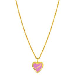 missmister Gold plated Pink Drussy Foil Love embossed openable Heart Locket chain pendant-picture-10