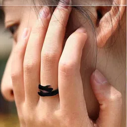 Teeragaj Set Of 2 Stainless Steel Hug Finger Rings image 5