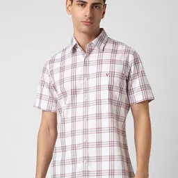Van Heusen Sport Men Spread Collar Tartan Checked Cotton Slim Fit Casual Shirt-picture-24