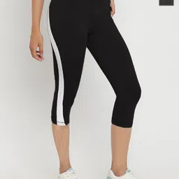 Wearjukebox Women Dry-Fit Cropped Gym Tights image 1