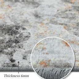 obsessions Cream and Grey Abstract 4x6 Feet Machine Made Carpet image 3