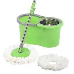 RUBOXA Green Spin Mop With Wringer Mopping Bucket With 2 Refills-picture-47