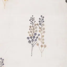 Parda Online Beige & Grey Floral Sheer Window Curtain image 2