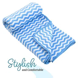 Kuber Industries Blue & White Printed Microfiber 280 GSM Ultra Absorbent Soft Face Towel image 5