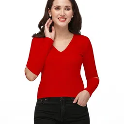 GADHESARIYA Women Red Tops image 1