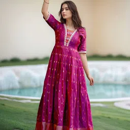 MORDEN MUSE Women Ethnic Motifs Embroidered Gown Ethnic Maxi Dress image 2