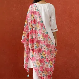 Siya Fashion Women Floral Embroidered Regular Thread Work Kurta with Trousers & With Dupatta image 2