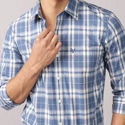 AMERICAN EAGLE OUTFITTERS Men Tartan Checked Spread Collar Pure Cotton Casual Shirt image 2