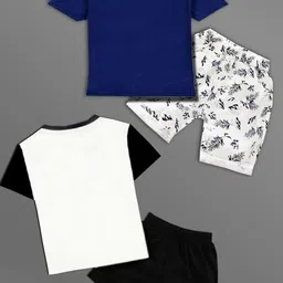 HELPOM Kids Pack Of 2 Printed Short Sleeves T-shirt With Shorts image 2