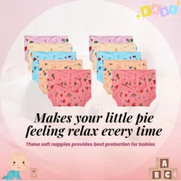 DON CARE Set Of 10 Printed Reusable Baby Diapers image 3