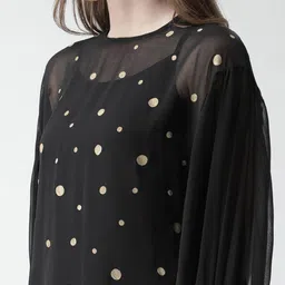 KASSUALLY Women Polka Dot Print Georgette Top image 4