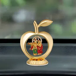 INTERNATIONAL GIFT Gold-Toned Radha Krishna Religious Symbol Apple Idol Showpiece-image-44