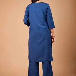 Le Mec Women Regular Pure Cotton Kurta with Trousers image 4