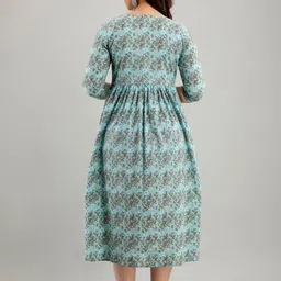 MAGHMA Women Floral Print Maternity Fit & Flare Midi Dress image 4