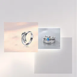 Teeragaj Unisex Set Of 2 Stone-Studded Adjustable Couple Finger Rings-picture-19