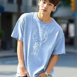 MaverIQ Men Graphic Printed Round Neck Cotton Oversized T-shirt-image-47