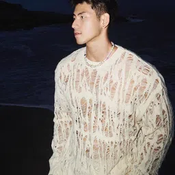 StyleCast Men Self Design Long Sleeves Round Neck Cable Knit Pullover-image-8