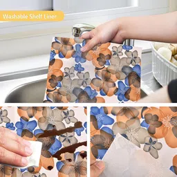 Kuber Industries Blue & White 2 Pieces Water Resistant Shelf Liner Organisers image 3