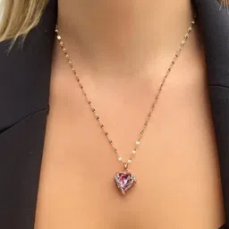 Felicia Rose Gold-Plated Stainless Steel Artificial Stones and Beads Pendant-picture-14