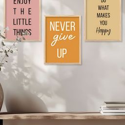 Kotart Brown & Pink 3 Pieces Wooden Motivational Wall Arts-picture-8