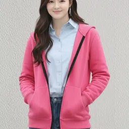 Moda Rapido Women Fleece Lightweight Open Front Jacket image 3